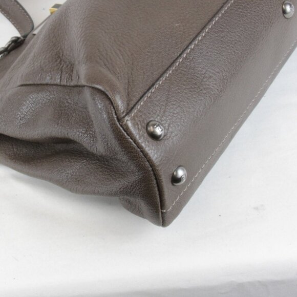 FENDI Brown Leather Peekaboo Bag - Picture 5 of 10
